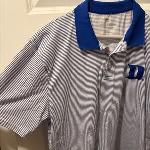 Colosseum Duke Blue Devils Blue and White Striped Polo